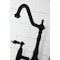 Kingston Brass KS1270ALBS Heritage Bridge Kitchen Faucet W/ Brass Sprayer, Matte Black KS1270ALBS - alternate 2